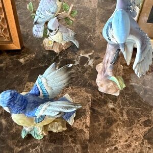 Porcelain Blue Bird Figurine Lot